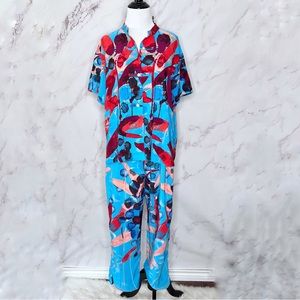 Natori Blue Watercolor Print Pajama Set